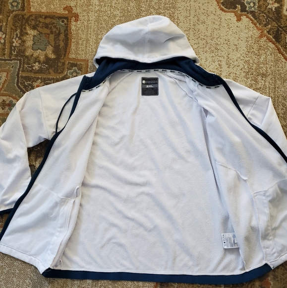 AND1 Men's Blue/White Fleece Lined Full Zip Track Jacket 2XL - Picture 6 of 9
